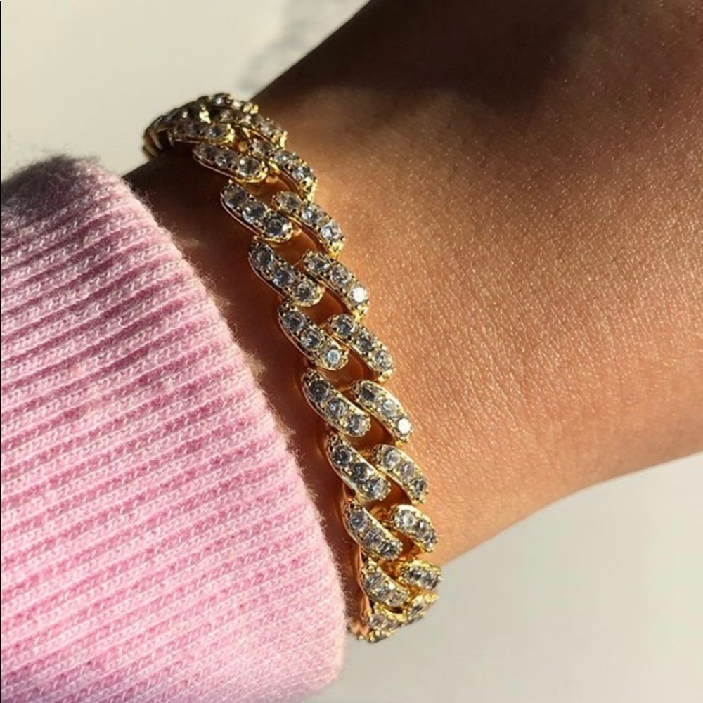 9mm gold cuban bracelet